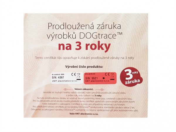 Prodloužená záruka na 3 roky