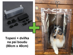 Topení s termostatem do psí boudy + dvířka